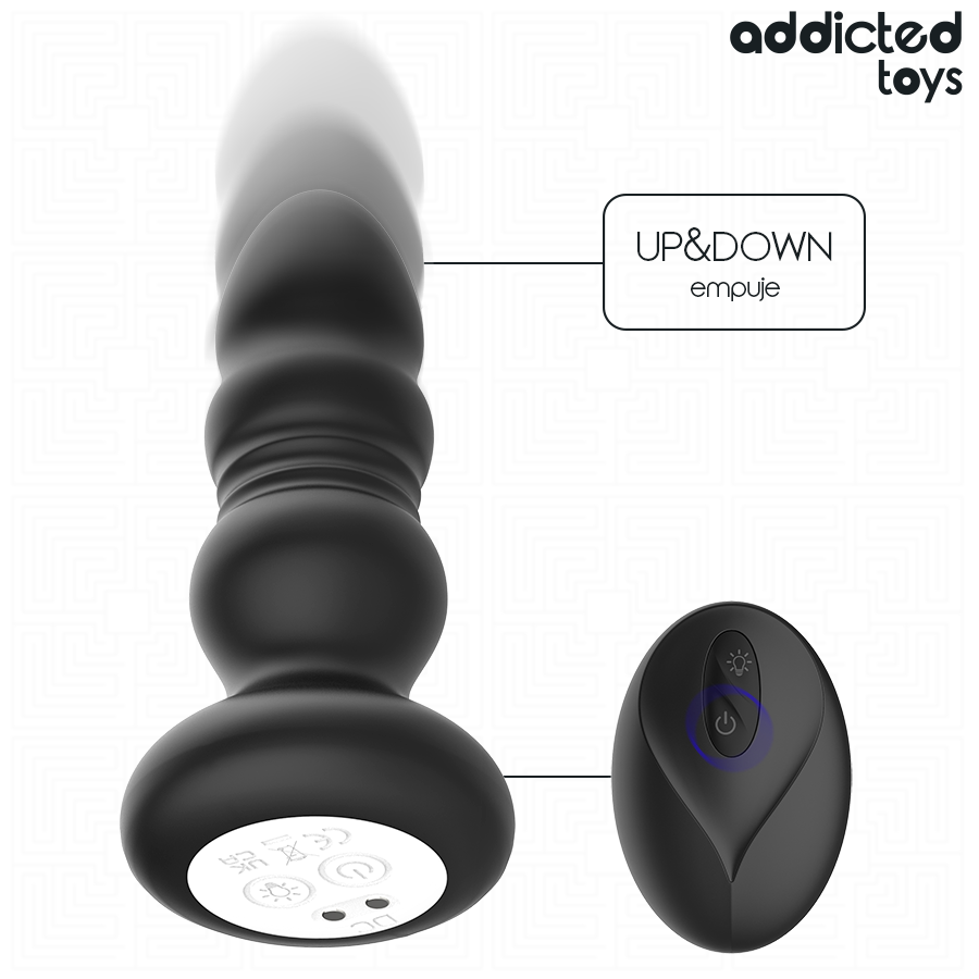 Addicted Toys Thrusting Vibrating Anal Plug LED Light Remote Control - 3