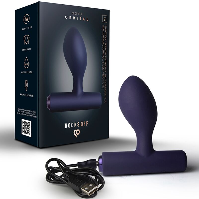 Rocks Off Nova Orbital Rechargeable Premium Powerful Anal Plug 16 Function