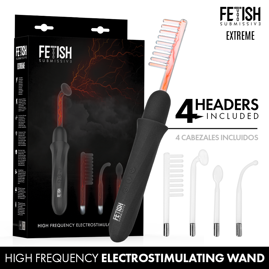 Fetish Submissive Extreme High Frequency Electrostimulation Wand