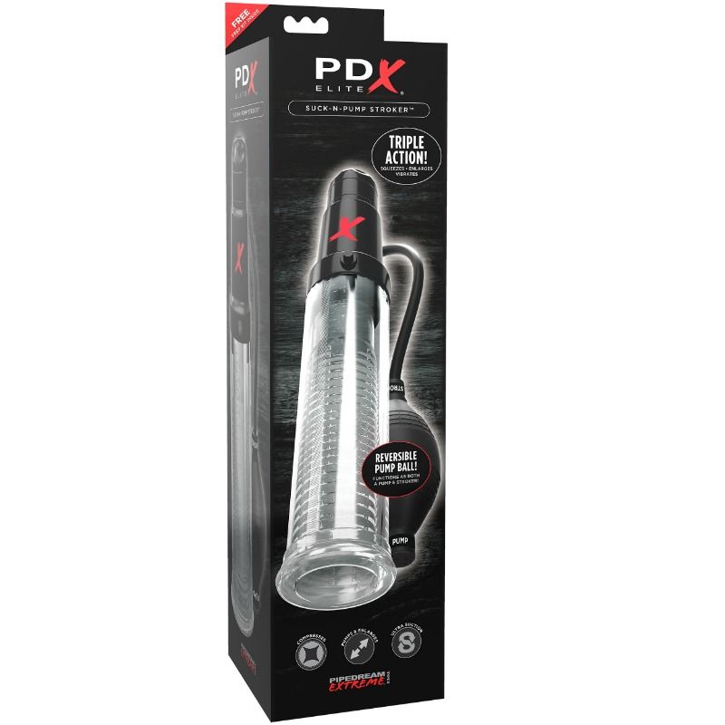 Pdx Elite Suck N Pump Stroker Vibrating Masturbator Suction Pump - 4