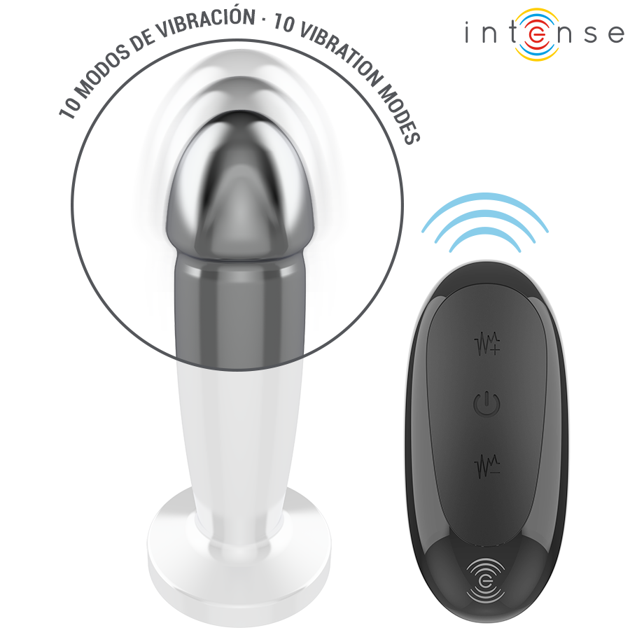 Intense Anal Toys Anal Plugg 10 Vibrations Metal Dildo With Fjärrstyrd - 4