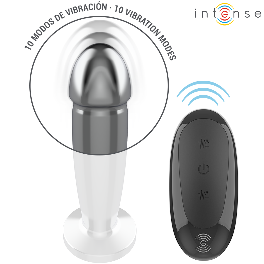 Intense Anal Toys Anal Plugg 10 Vibrations Metal Dildo With Fjärrstyrd - 7