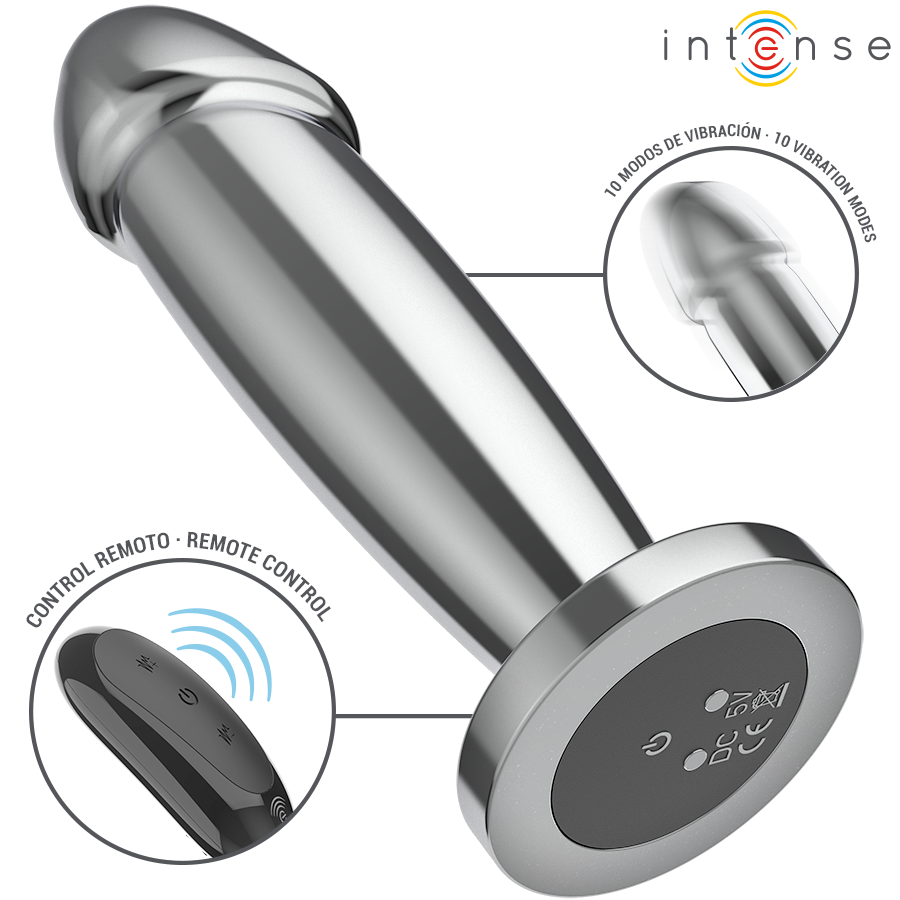 Intense Anal Toys Anal Plugg 10 Vibrations Metal Dildo With Fjärrstyrd - 6