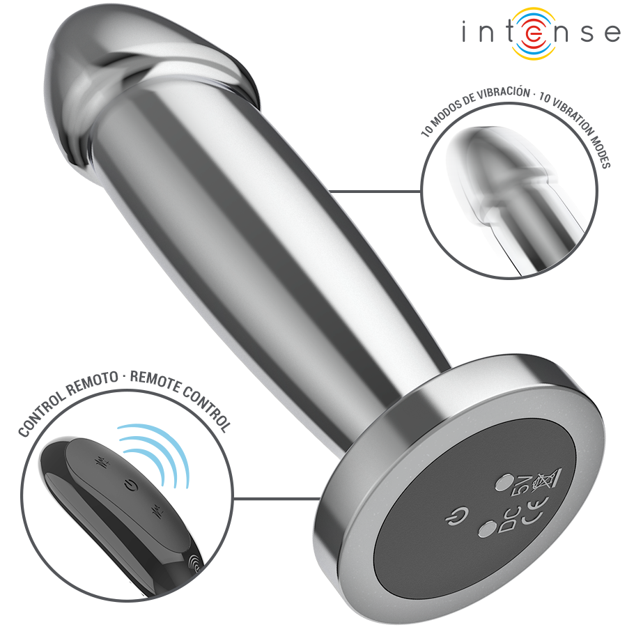 Intense Anal Toys Anal Plugg 10 Vibrations Metal Dildo With Fjärrstyrd - 3