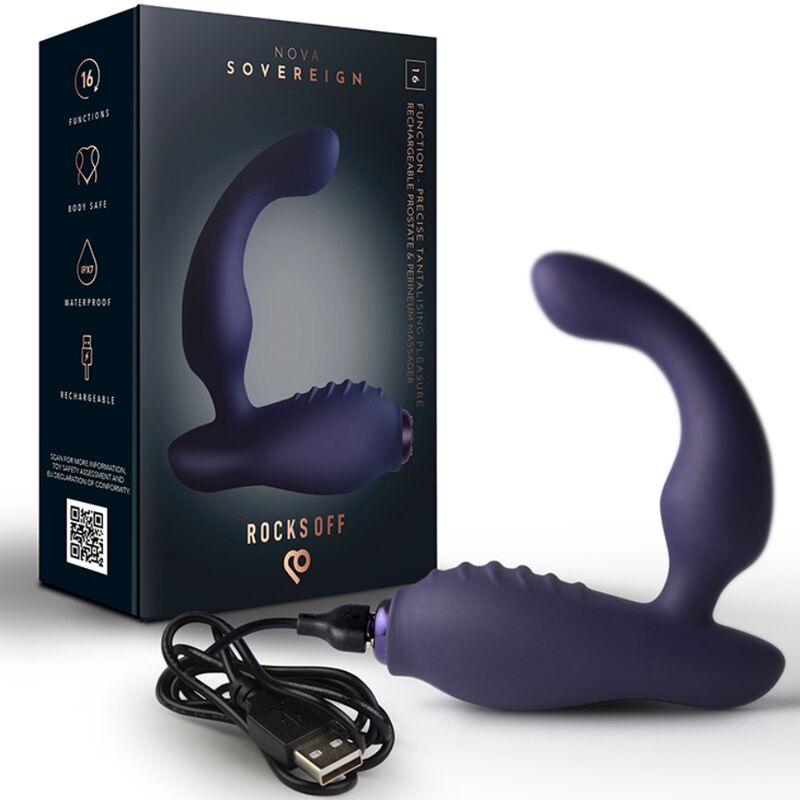Rocks Off Nova Sovereign Rechargeable Prostate Perineum Massager 16 Function