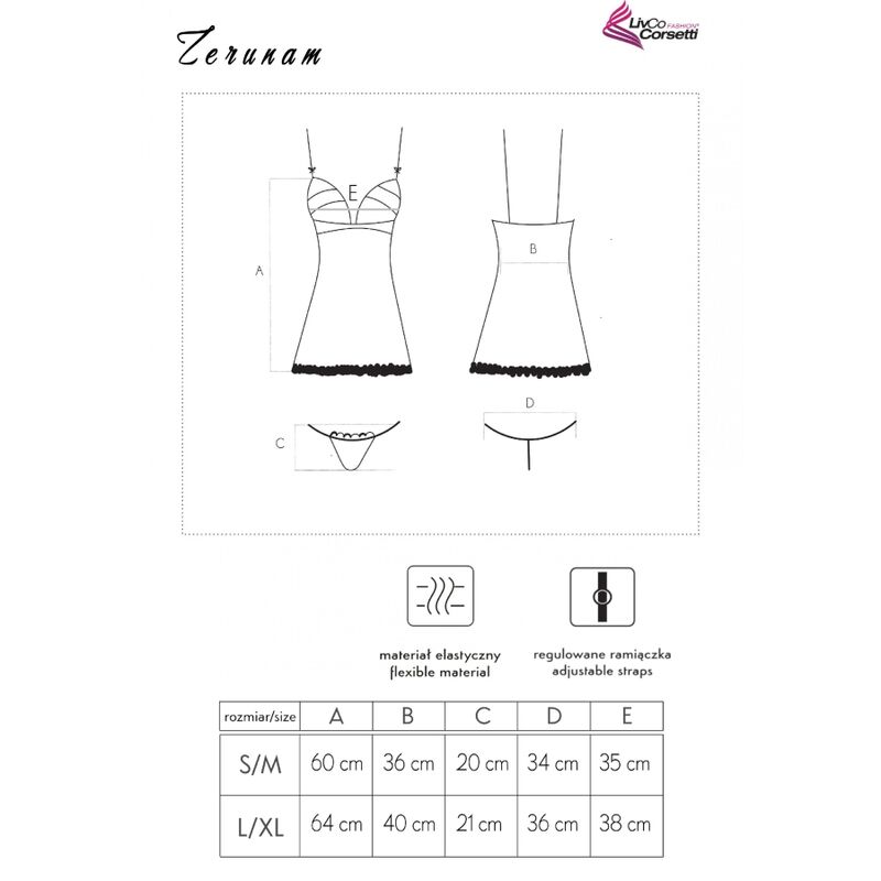 Livco Corsetti Zerunam Set Babydoll Thong - 6