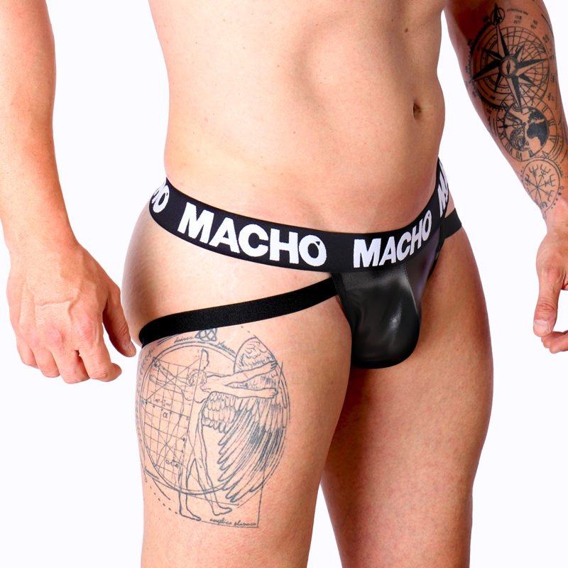 Macho Leather Jockstrap Svart - 5