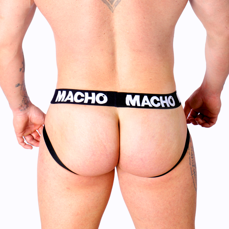 Macho Leather Jockstrap Svart - 19