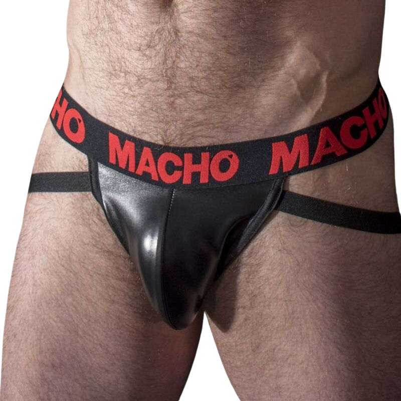 Macho Leather Jockstrap Röd