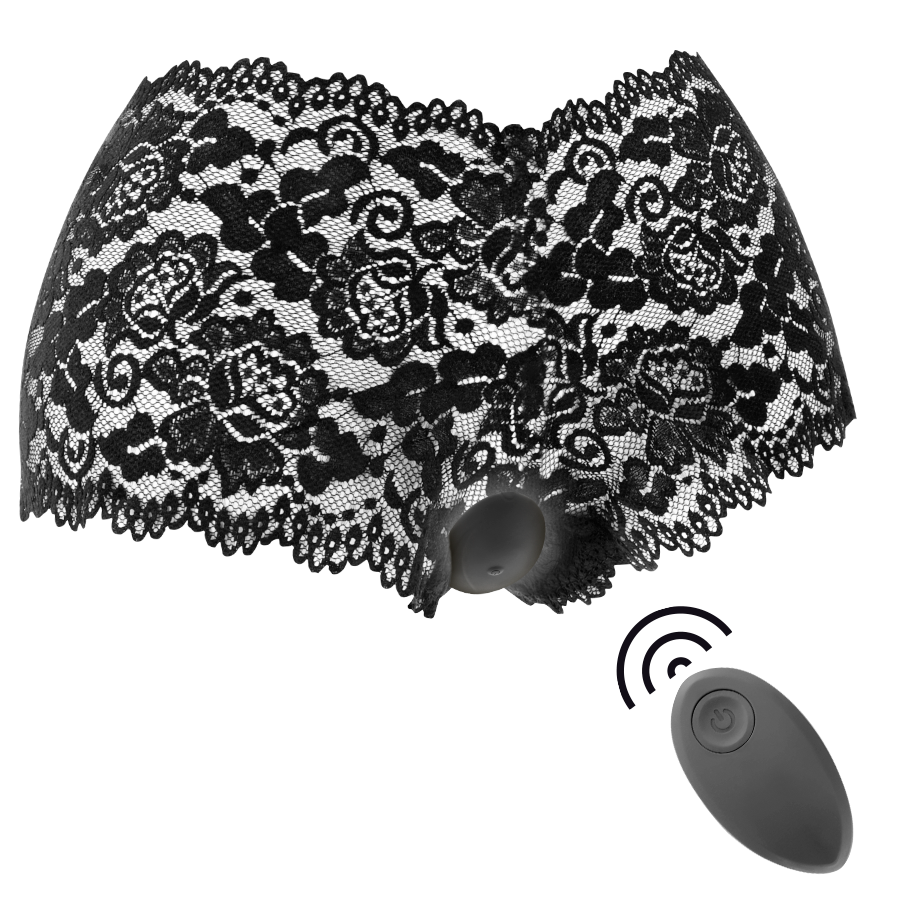 Black Silver Zara Remote Control Stimulator With Free Panty