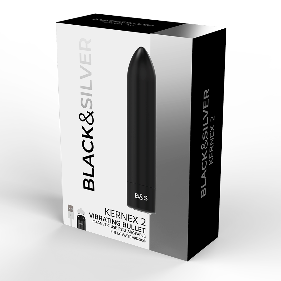 Black Silver Kernex 2 Vibrating Magnetic Bullet - 5