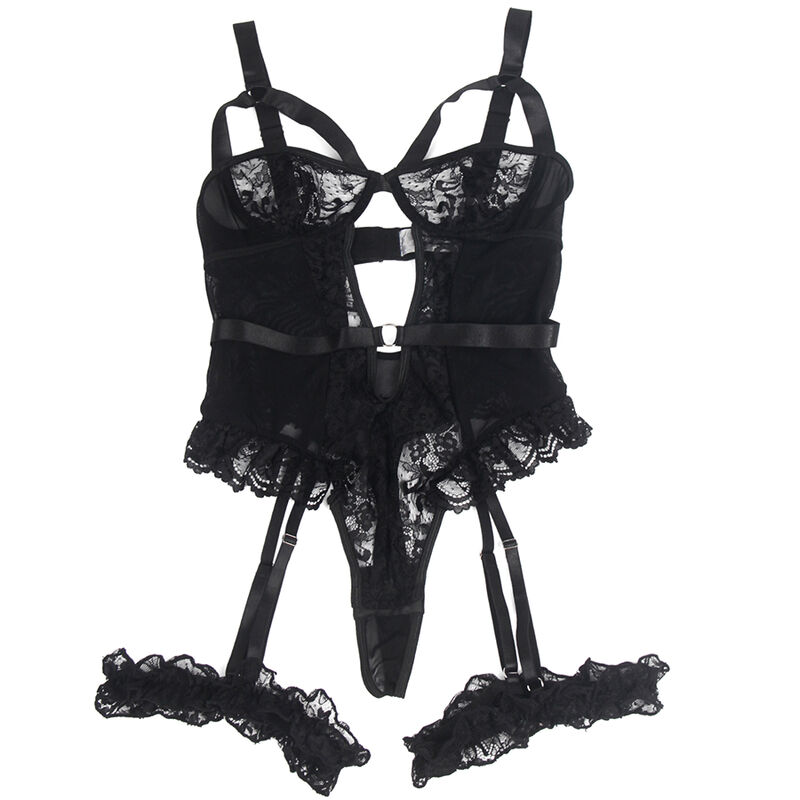 Subblime Teddy With Garter With Lace Detail And Strips - 9