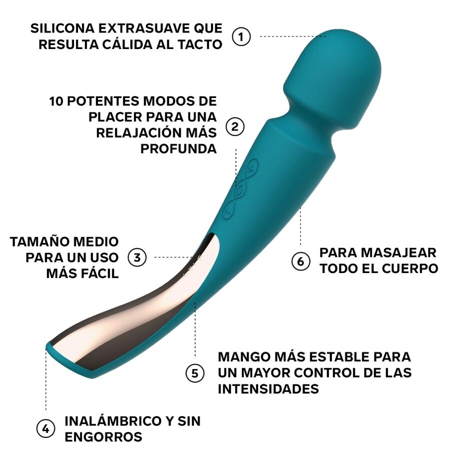 Lelo Smart Medium Wand 2 Ocean Massager - 3