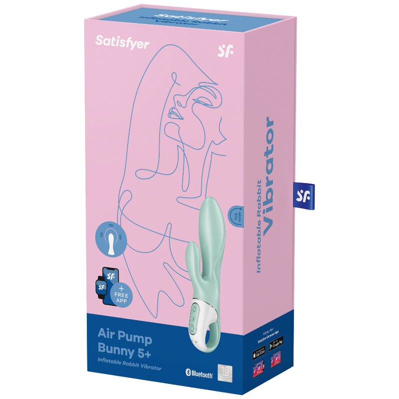 Satisfyer Connect Air Pump Bunny 5 Inflatable Rabbit Vibrator APP - 4