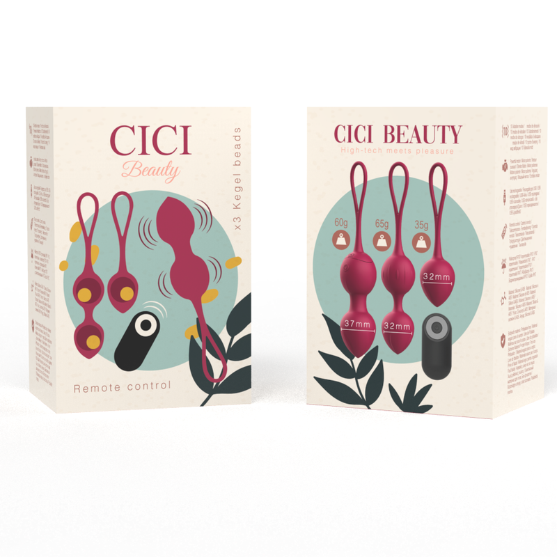 Cici Beauty Premium Silicone 3 Vibrating Kegel Beads Remote Control - 5