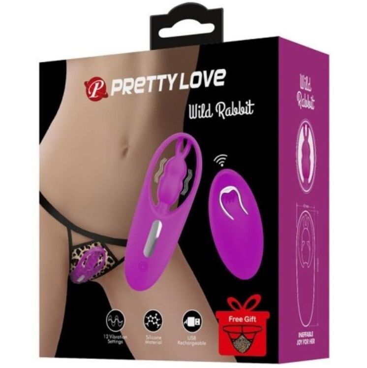 Remote Control Pretty Love Wild Rabbit Stimulator For Panties With Remote Control Lilac - 2