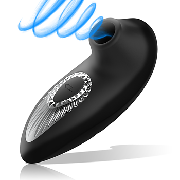 Black Silver Drake Deluxe Sucking Vibe Rechargeable Silicone