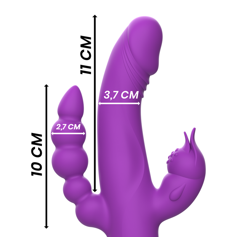 Intense High Tech Casanova Rabbit Silicone Vibrator Triple Motor - 3