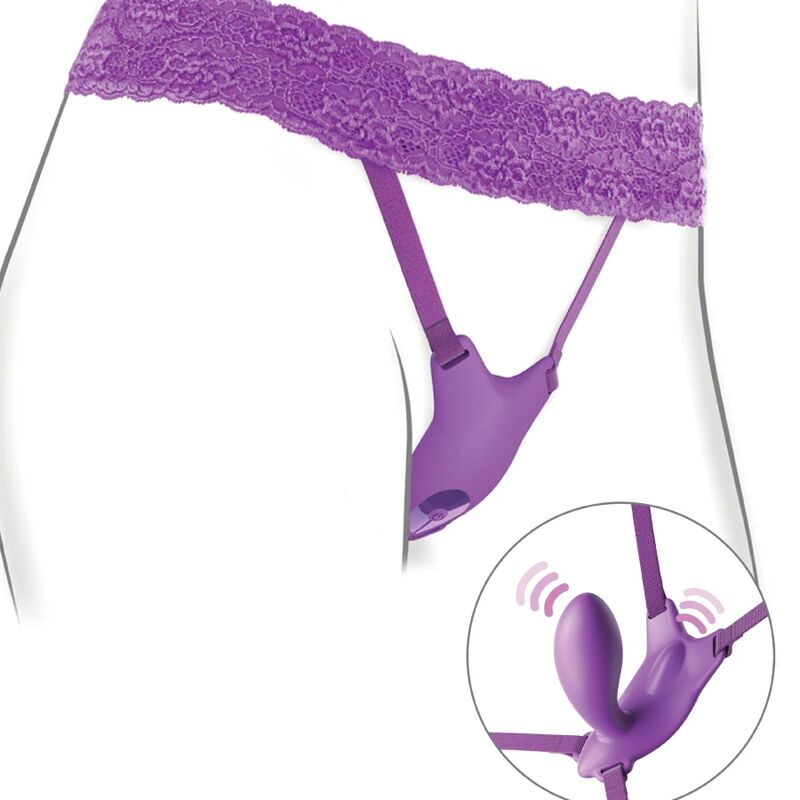 Fantasy For Her Butterfly Harness G Spot With Vibrator Rechargeable Remote Control Violet - 4