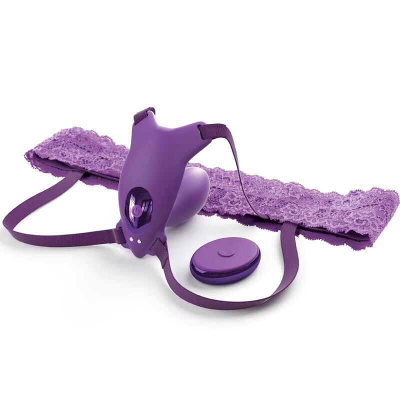 Fantasy For Her Butterfly Harness G Spot With Vibrator Rechargeable Remote Control Violet