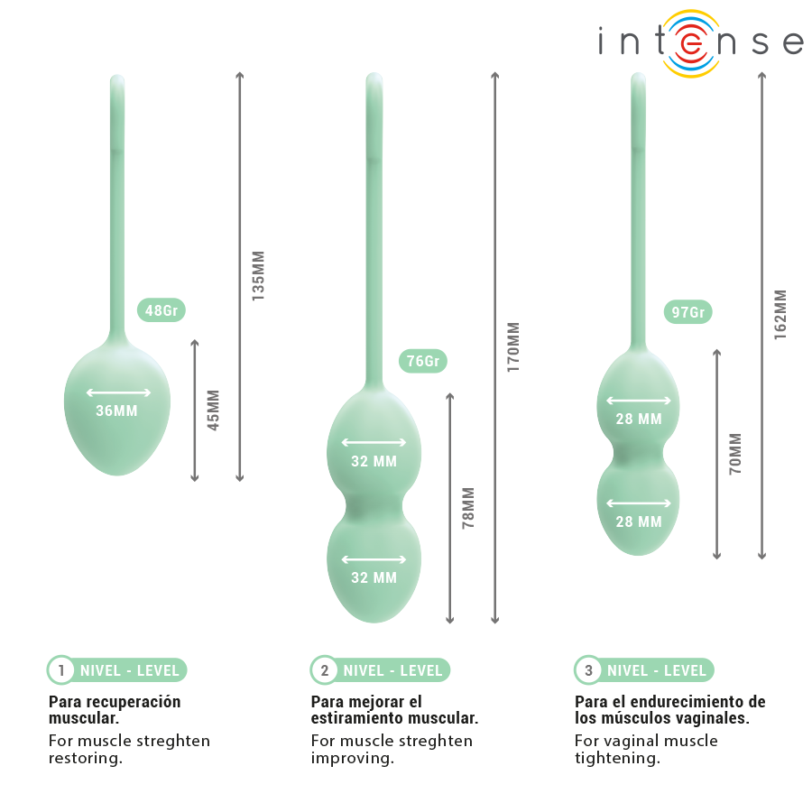 Intense Health Kegel Charli Kegel Ball Kit Light Jade - 5