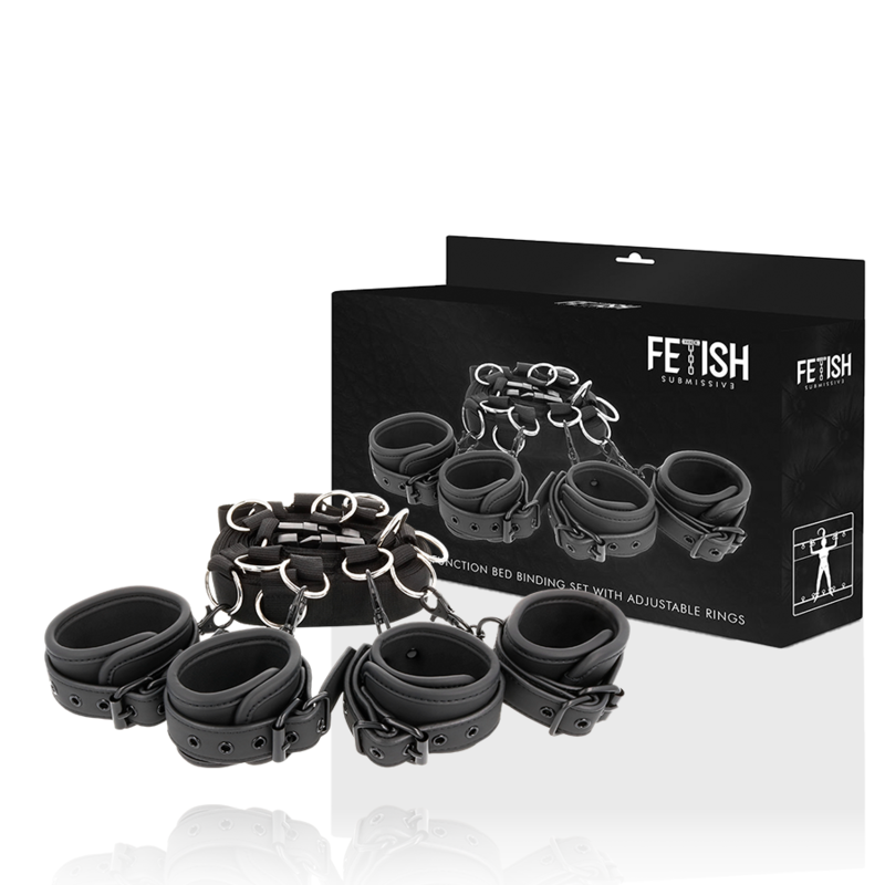 Fetish Submissive Bondage Luxury Bed Ties Set With Noprene Lining - 2
