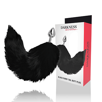 Darkness Anal Silver Anal Plugg 8 cm With Tail