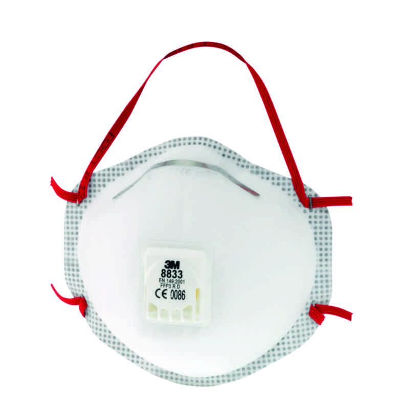 FILTRERANDE HALVMASK 3M 8833F KLASS P3 M VENTIL 10-Pack