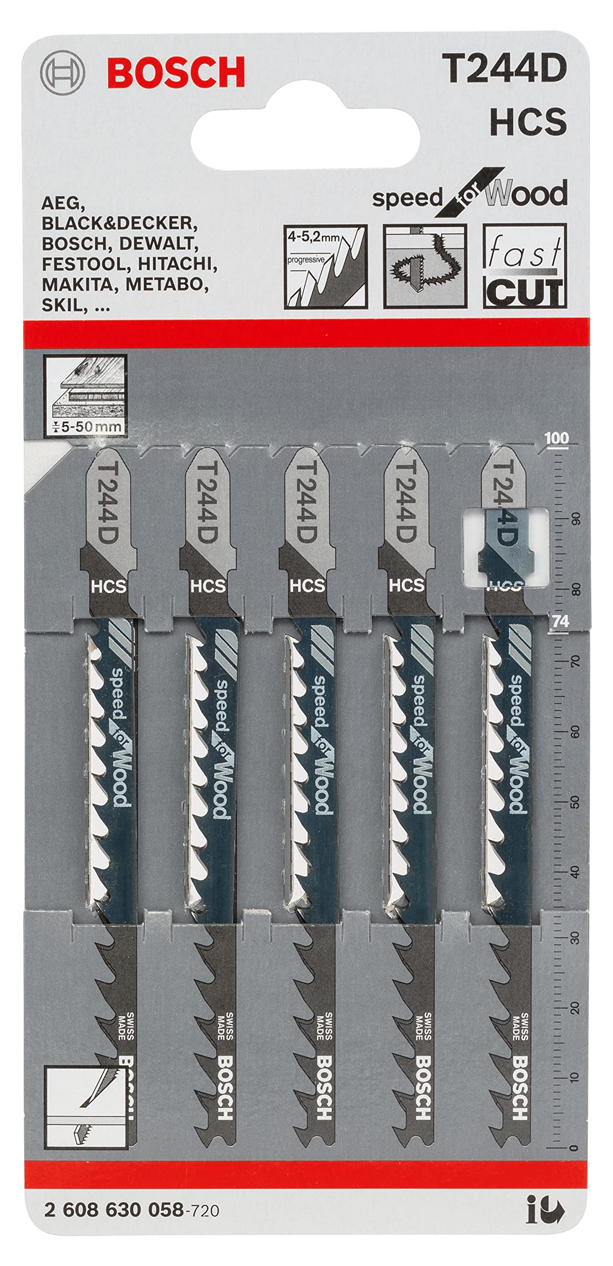 STICKSÅGBLAD T244D 5ST