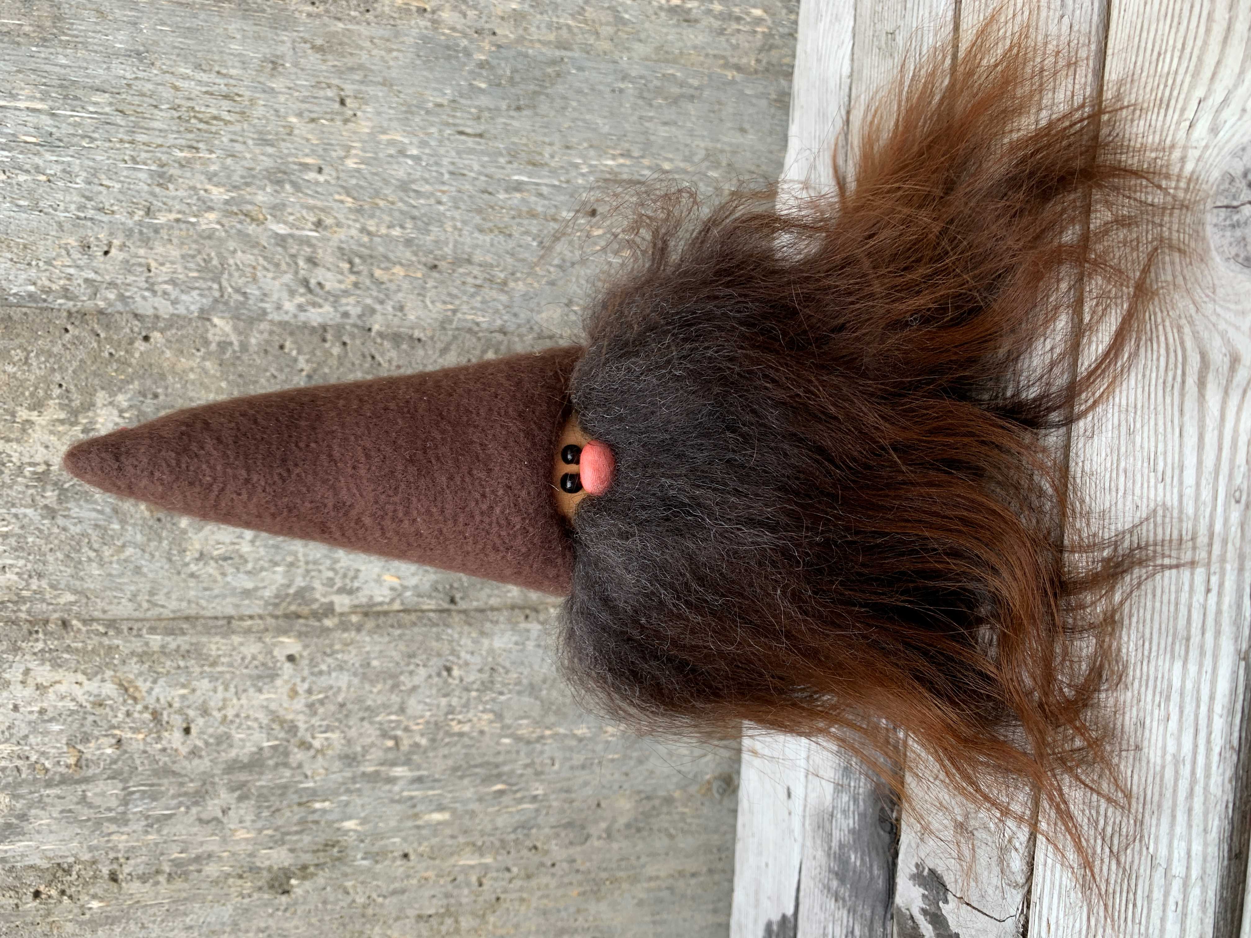 Skäggtomte 20 cm Brun Mössa Islandsfår Ombre Skägg