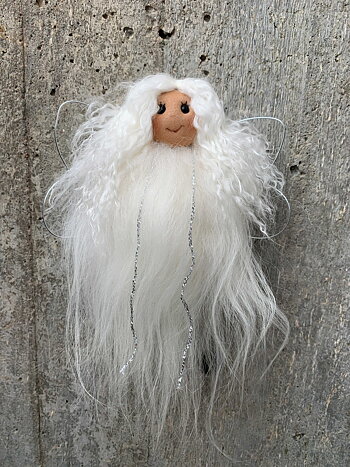 Hängande Ängel Vit kjol Silverband