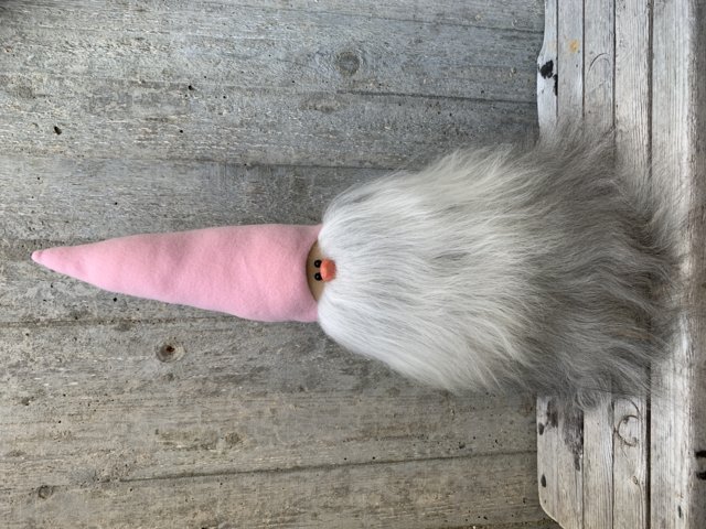 Bamsetomte 60 cm Rosa Mössa Islandsfår Grått Skägg