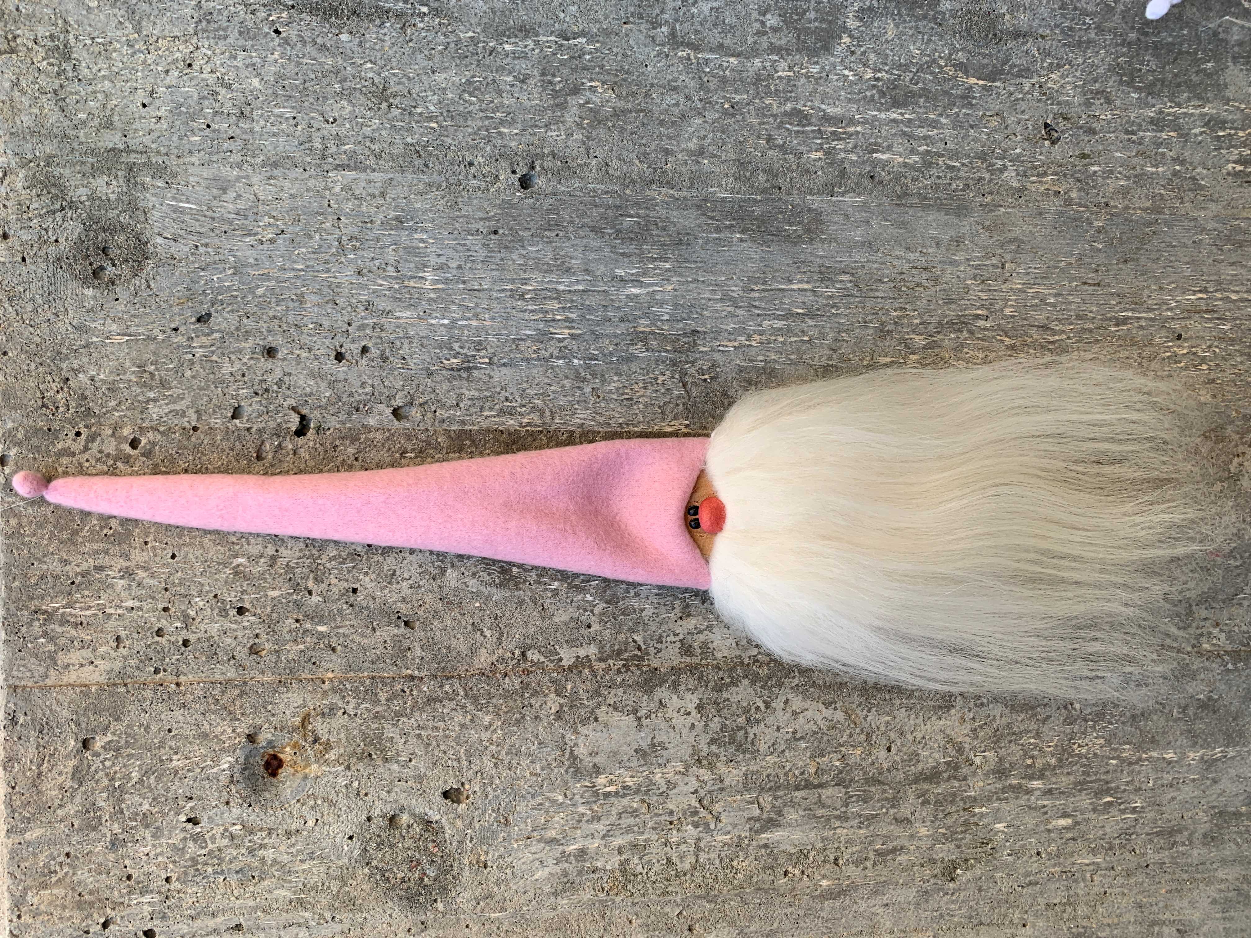 Liten Hängtomte Rosa Mössa Vitt Skägg Islandsfår