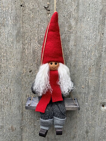 Gungtomte Röd Mössa Röd Halsduk Tomtemor