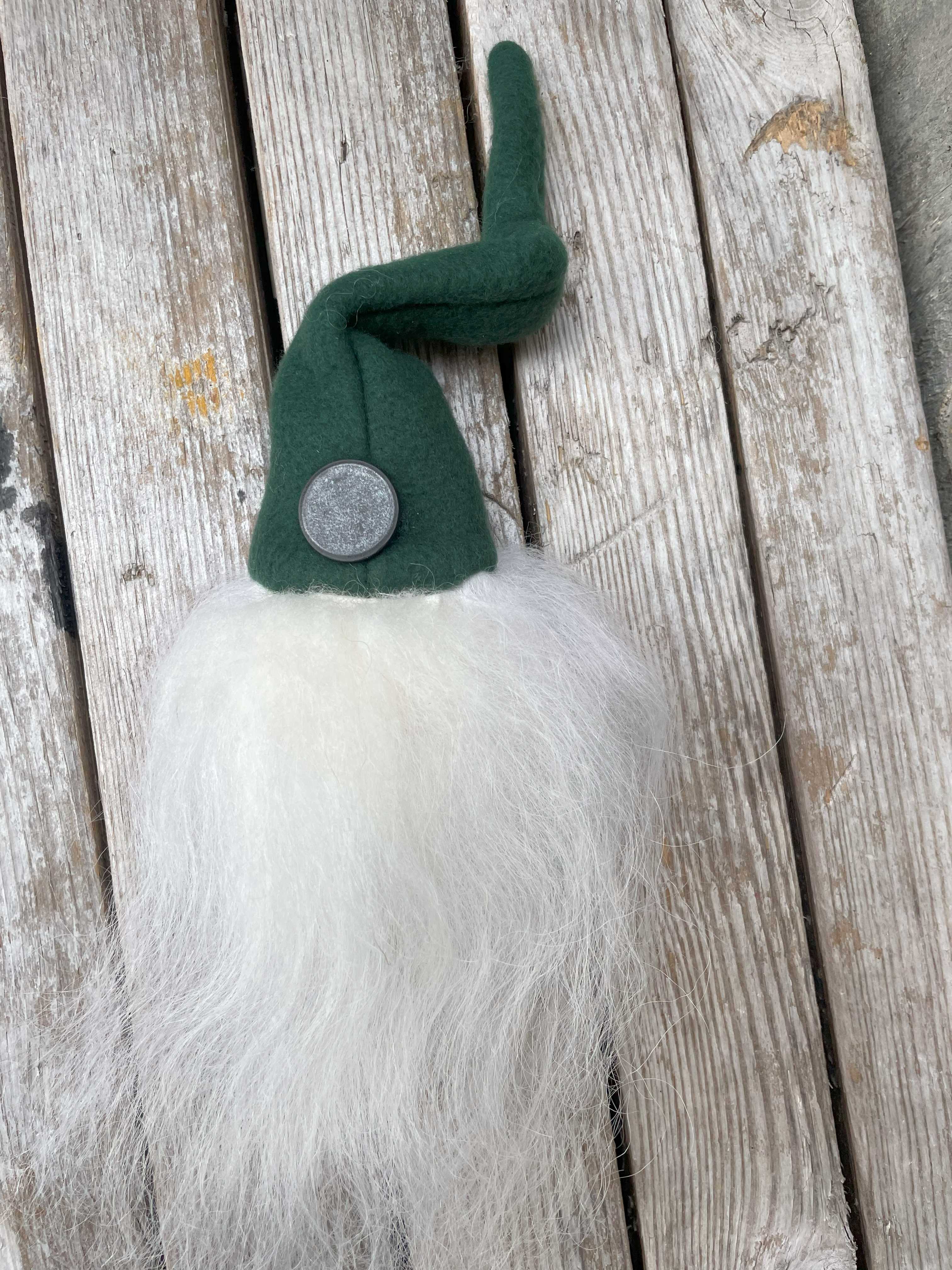 Tomtemagnet Grön Mössa Islandsfår Vitt Skägg - 2