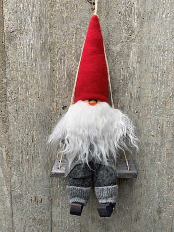 Gungtomte Röd Mössa Vitt Skägg Tomtefar Tibetanskt Får