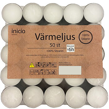 Värmeljus 50 st, 100% stearin