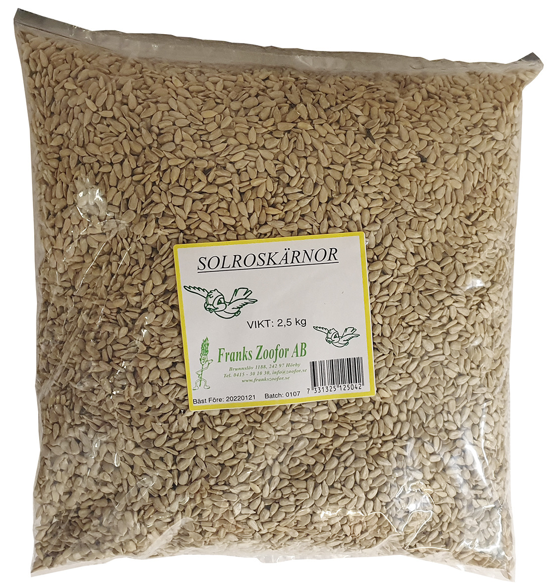 Skalade solroskärnor 2,5 kg