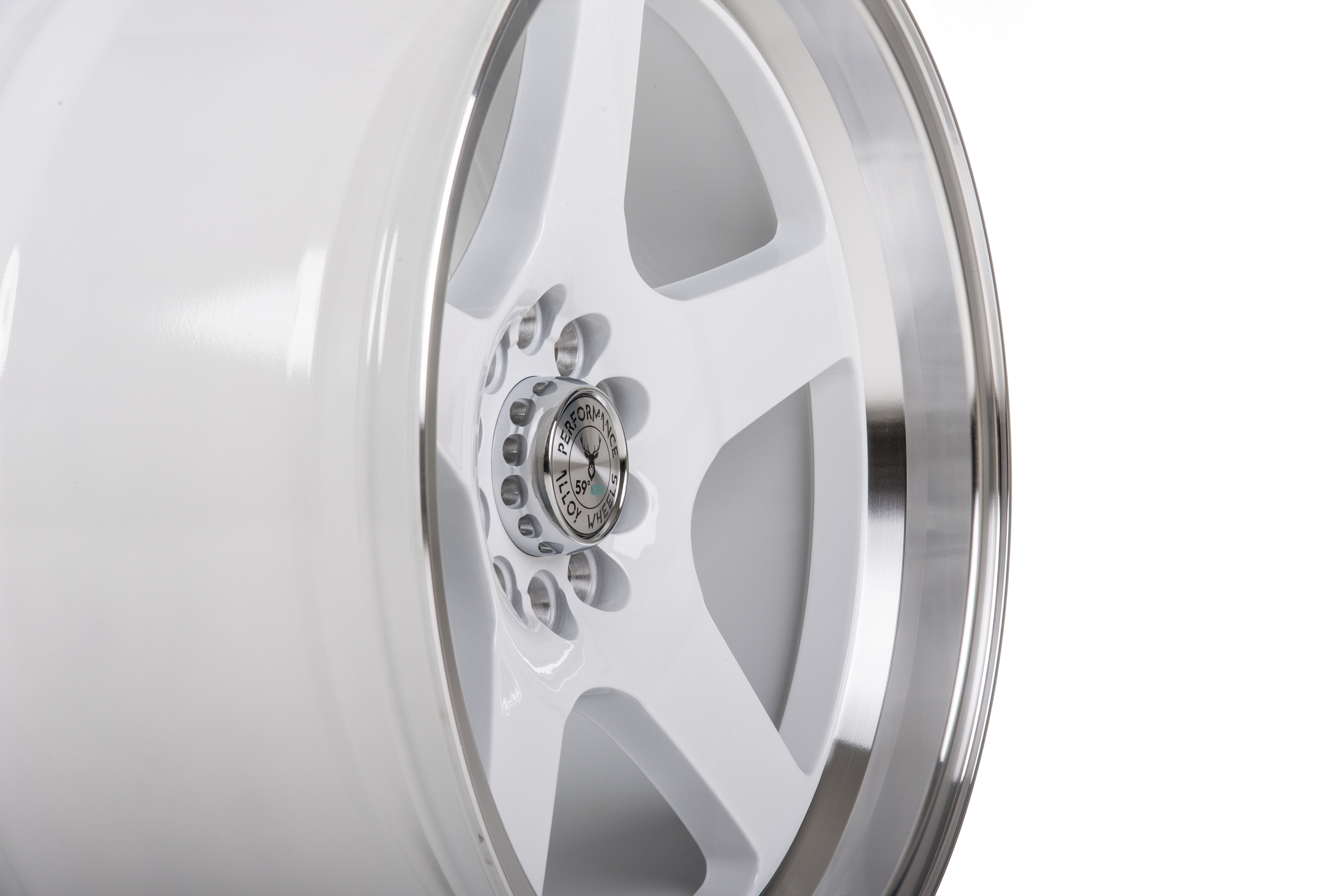 59°North Wheels D-004 9,5x18" ET20 5x114/5x120  white/polished lip - 4