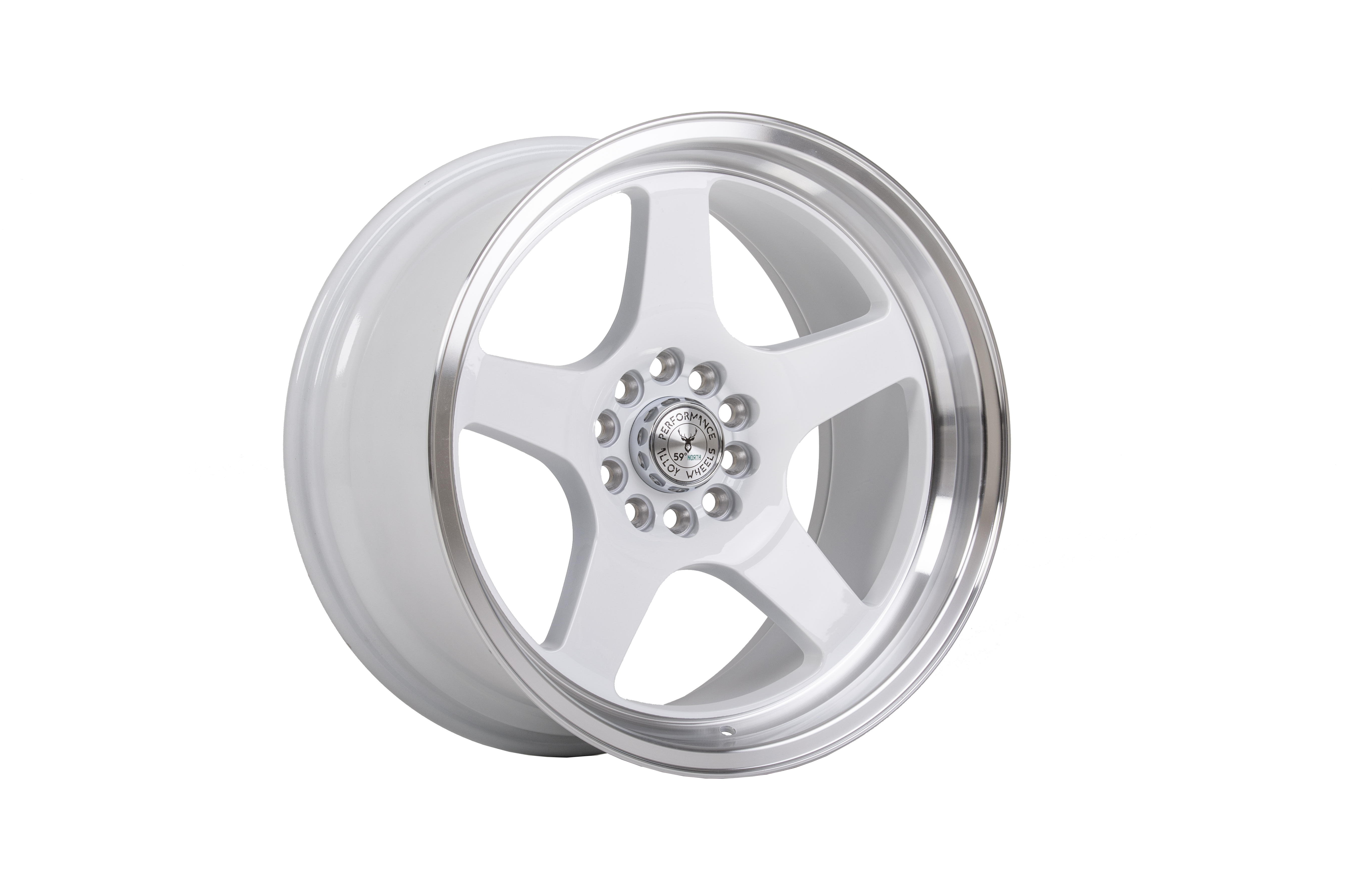 59°North Wheels D-004 9,5x18" ET20 5x114/5x120  white/polished lip