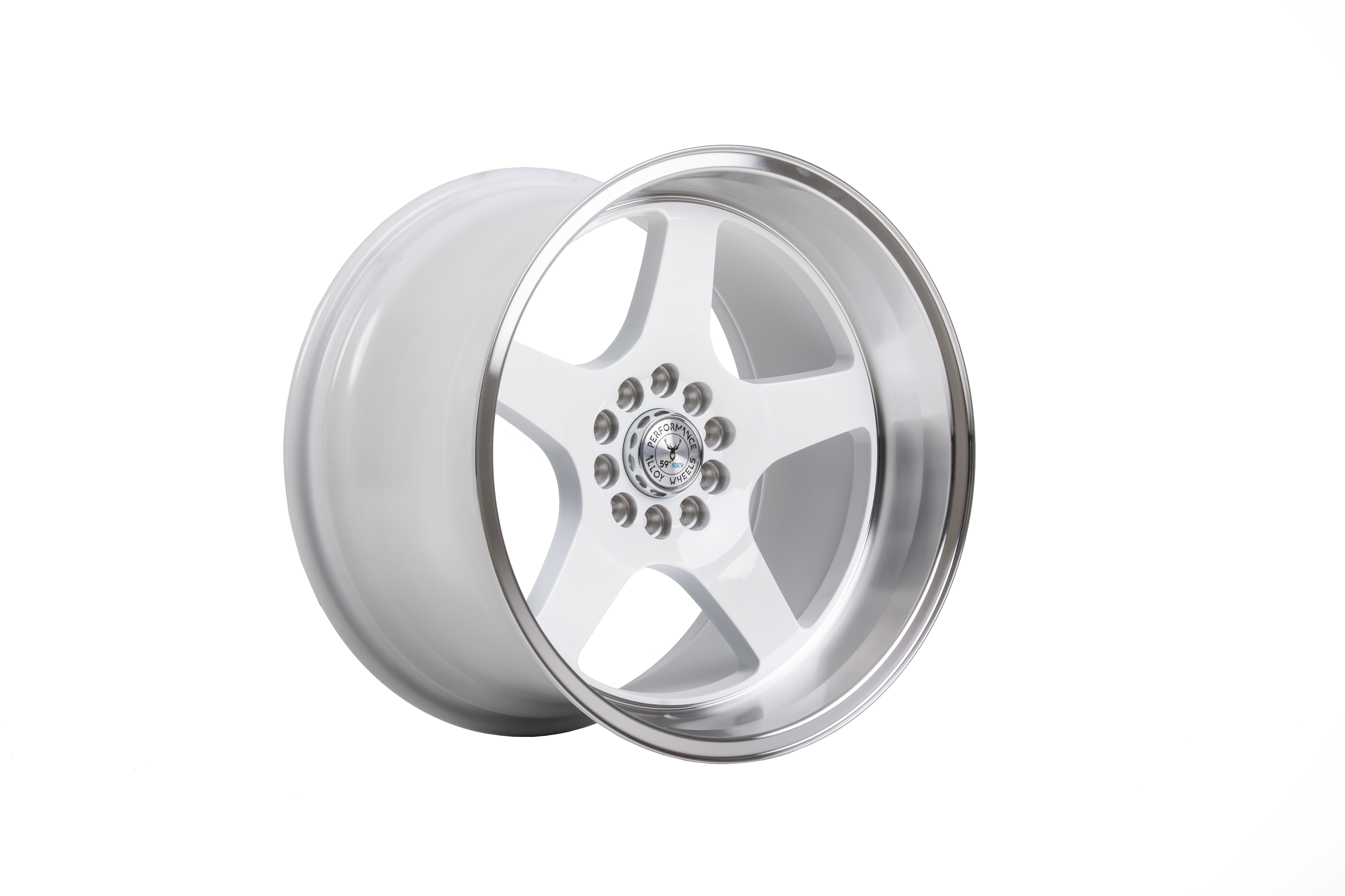 59°North Wheels D-004 11x18" ET15 5x114/5x120 white/polished lip