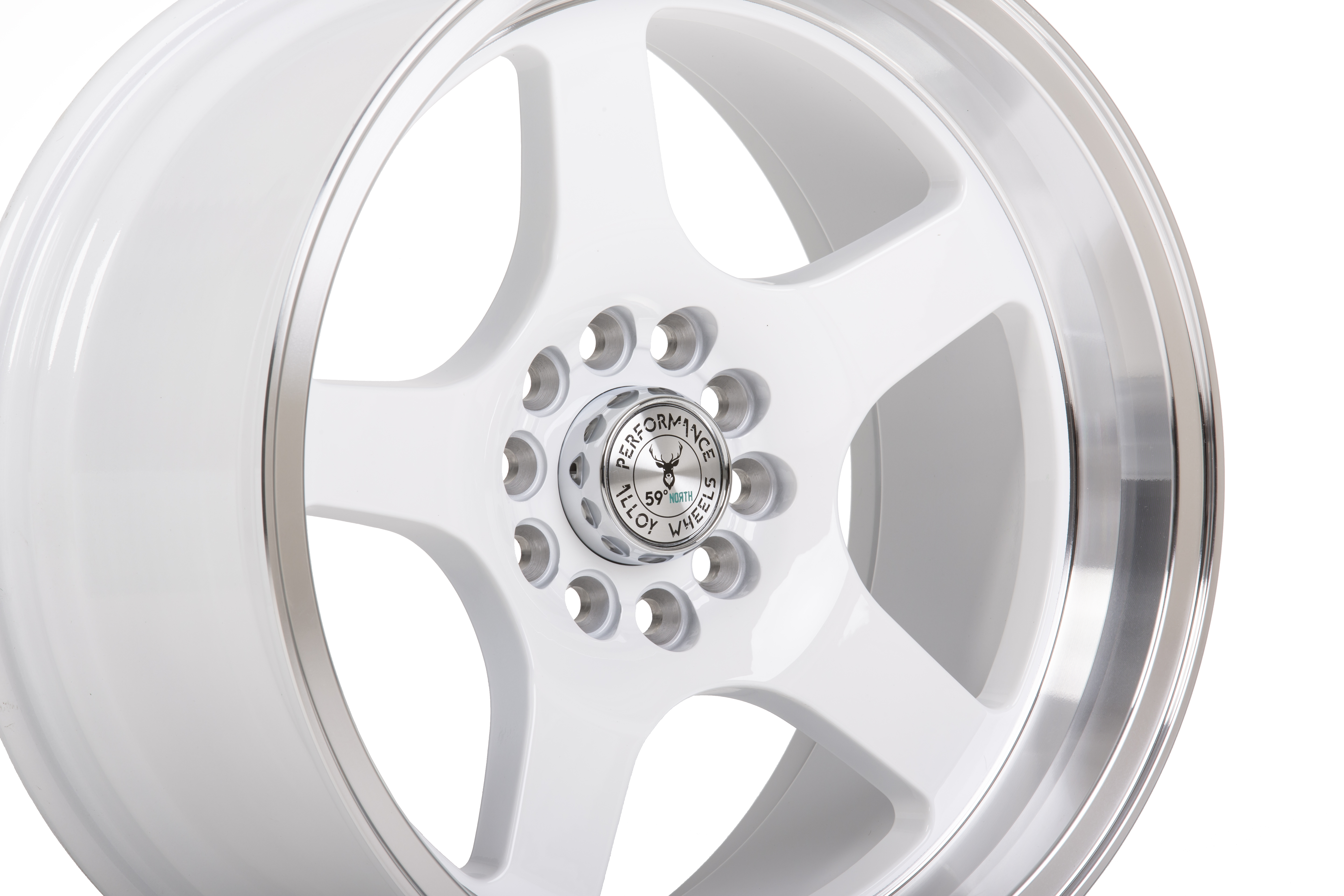 59°North Wheels D-004 8,5x17" ET10 5x100/5x108 white/polished lip