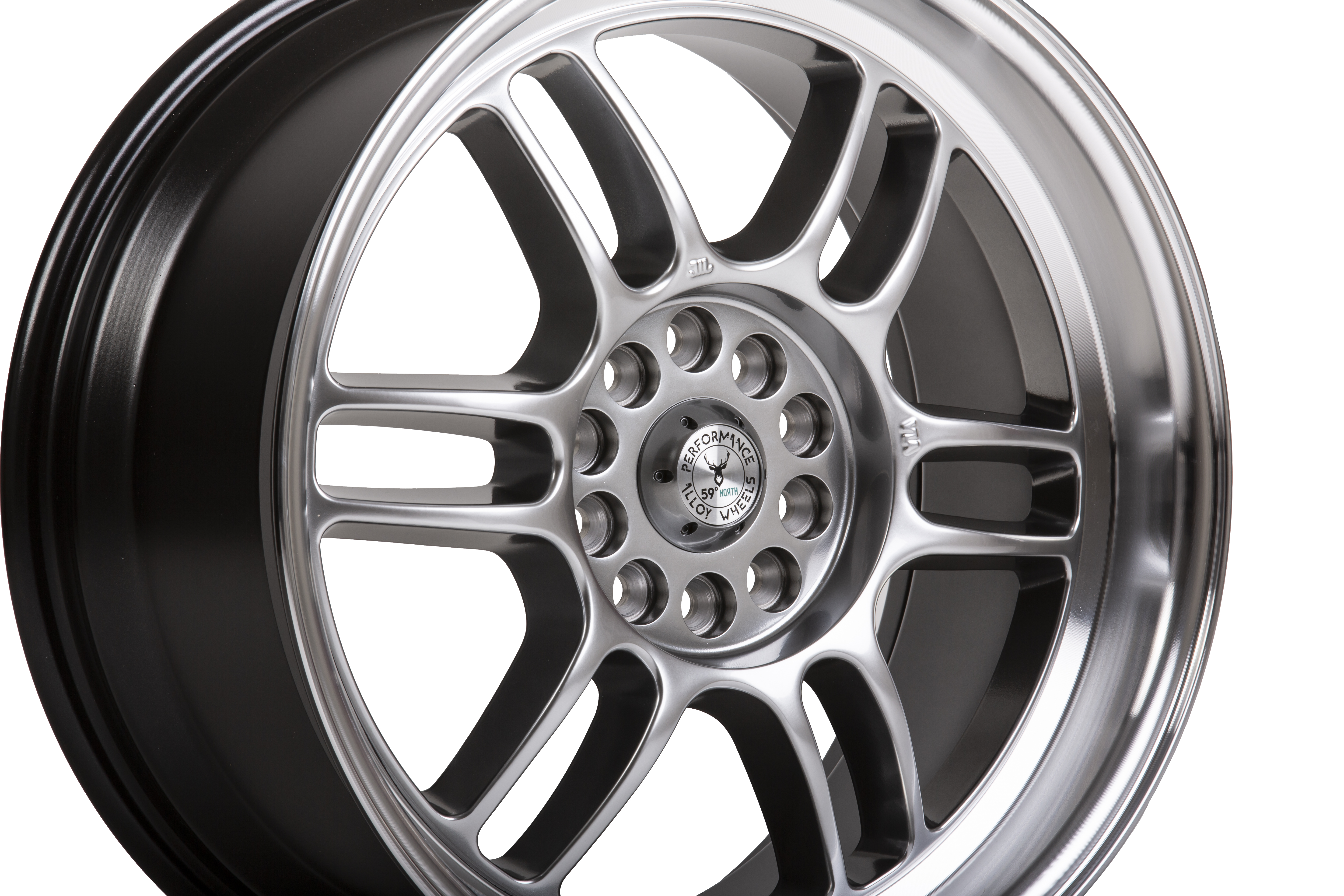 59°North Wheels D-006 8,5x18" ET35 5x114,3/5x120 Hyperblack/polished lip - 2