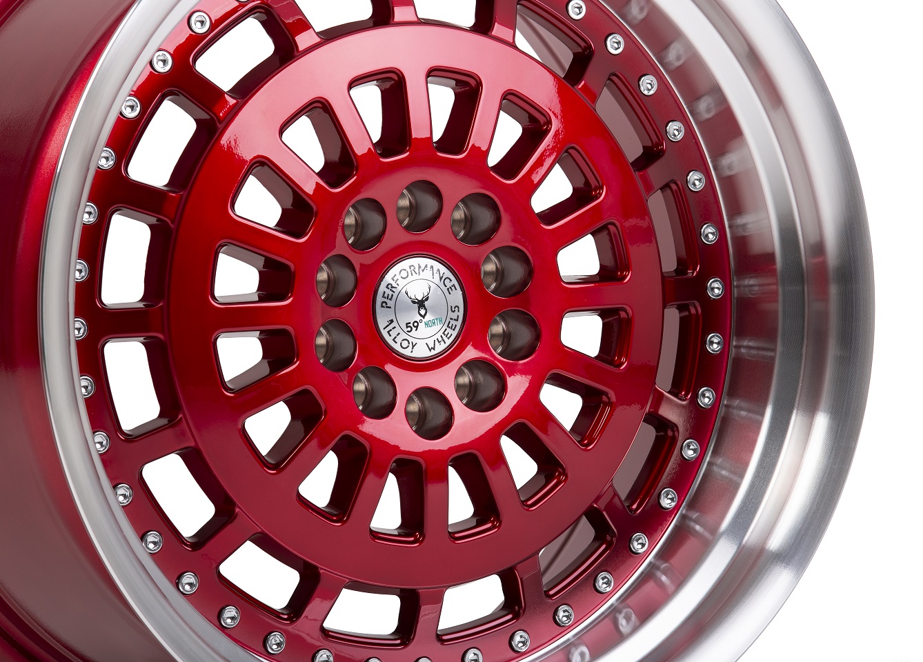 59°North Wheels D-007 9,5x19" ET25 5x114,3/5x120 Candyred/polished - 2