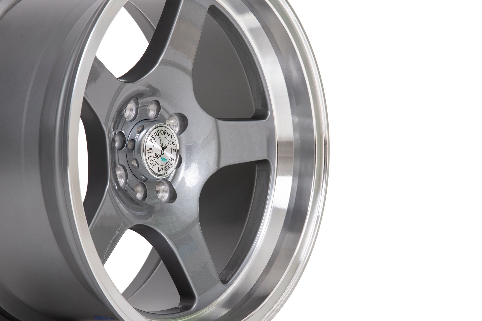 59°North Wheels D-004 8,5x17" ET10 4x100/4x114,3 Glossy gunmetal/polished lip - 4