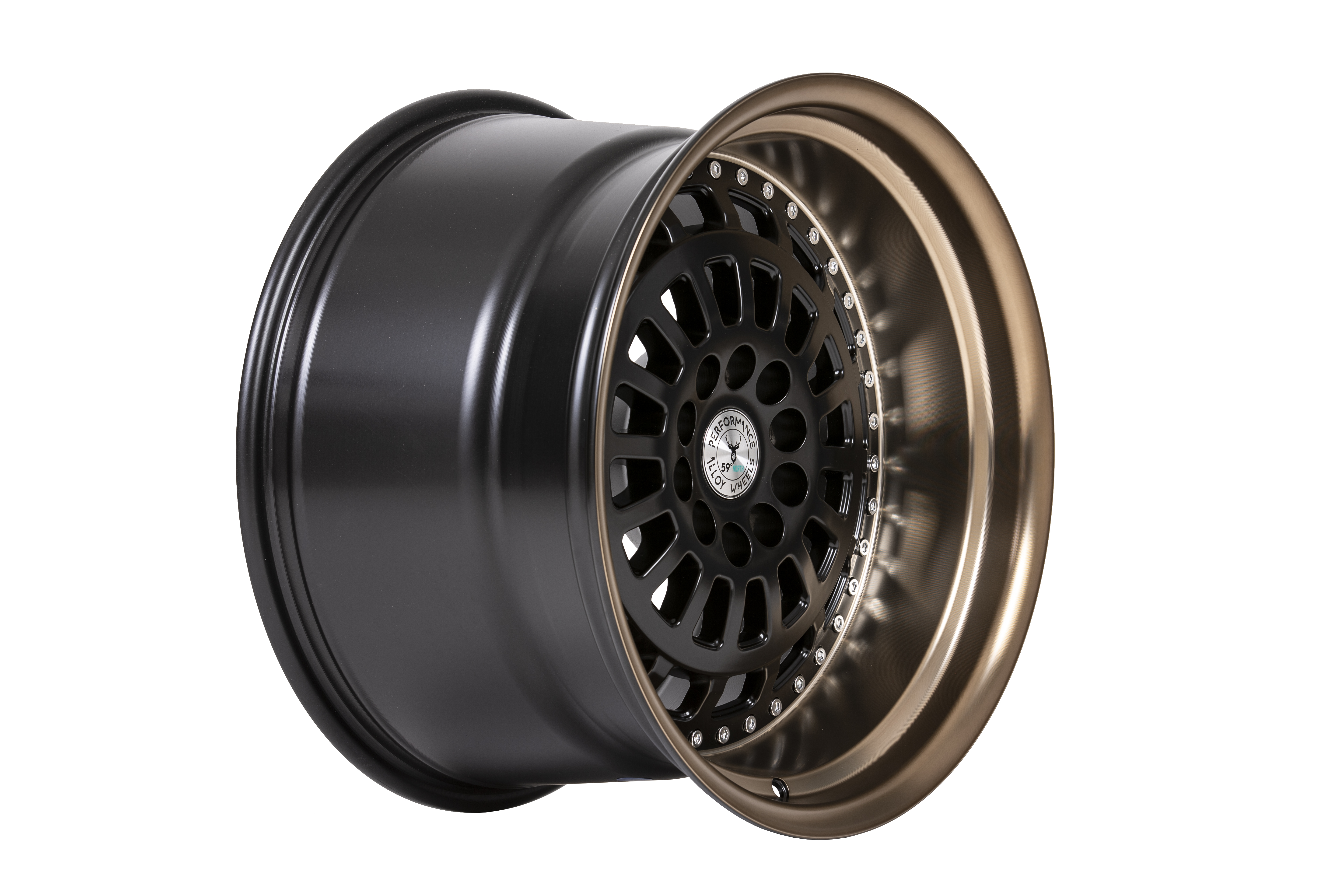 59°North Wheels D-007 11x18" ET15 5x114,3/5x120 Matteblack/bronzelip - 2