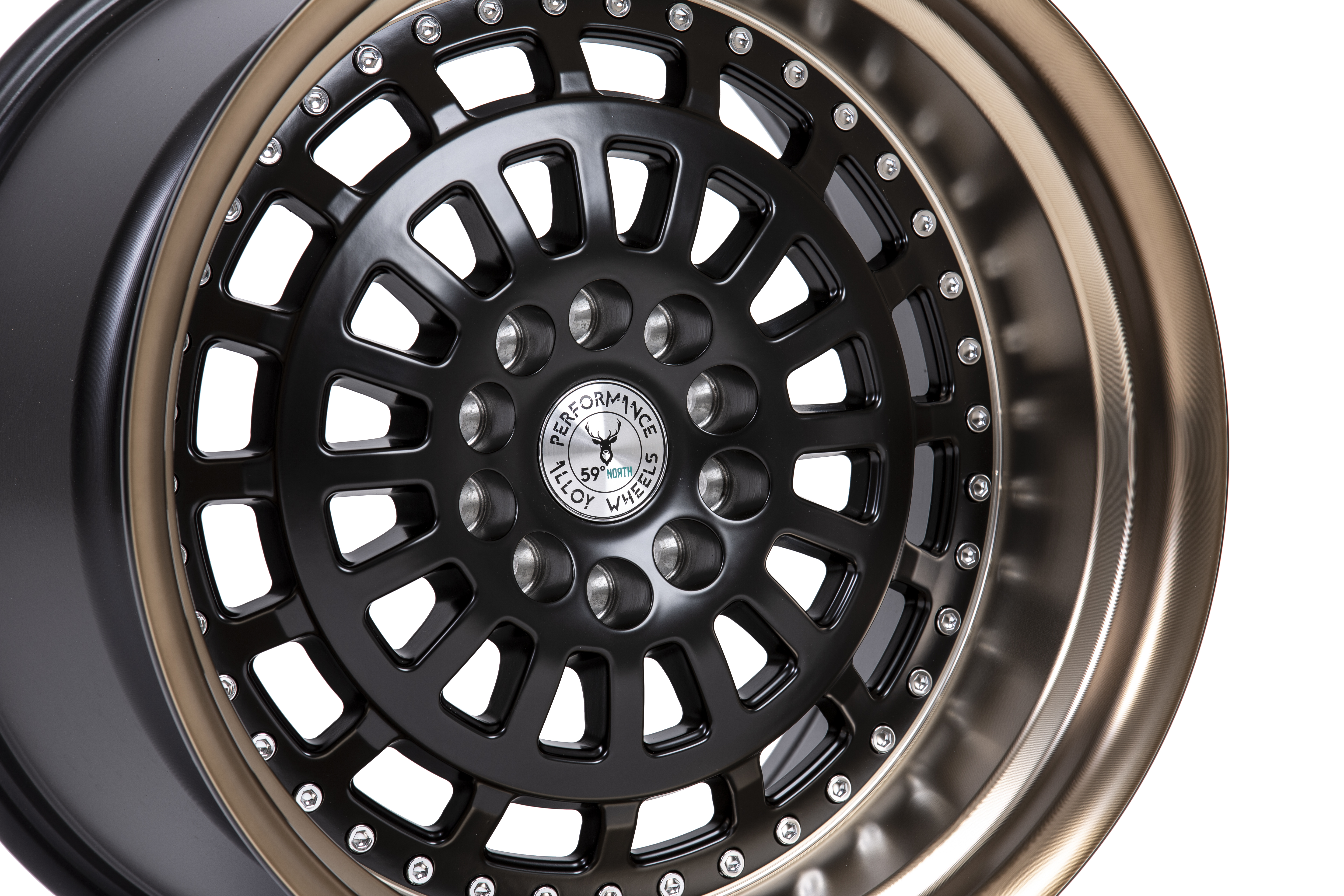59°North Wheels D-007 11x19" ET20 5x114,3/5x120 Matteblack/bronzelip - 3