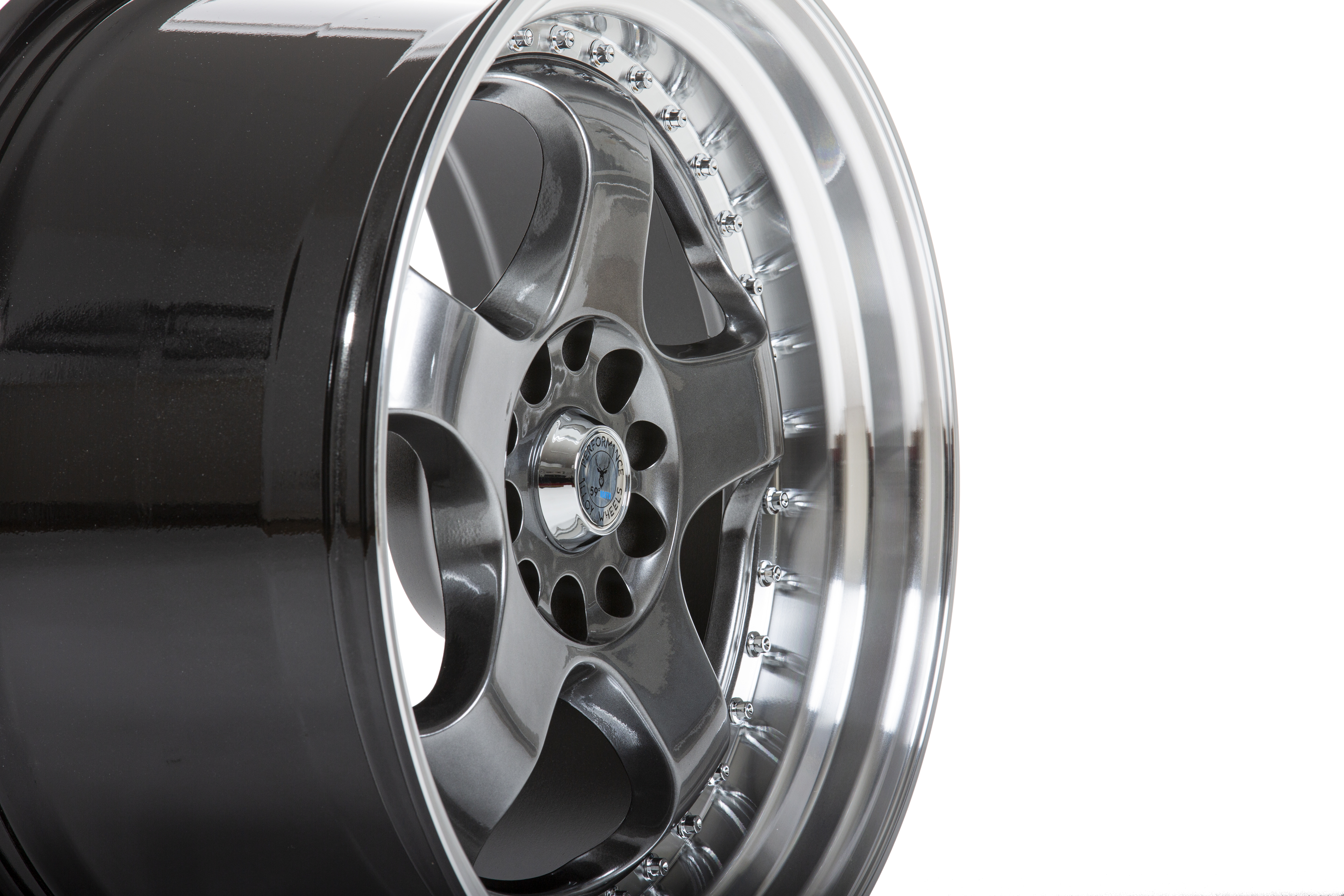 59°North Wheels D-002 9,5x18" ET20 5x114/5x120 Hyperblack/polerad kant - 4
