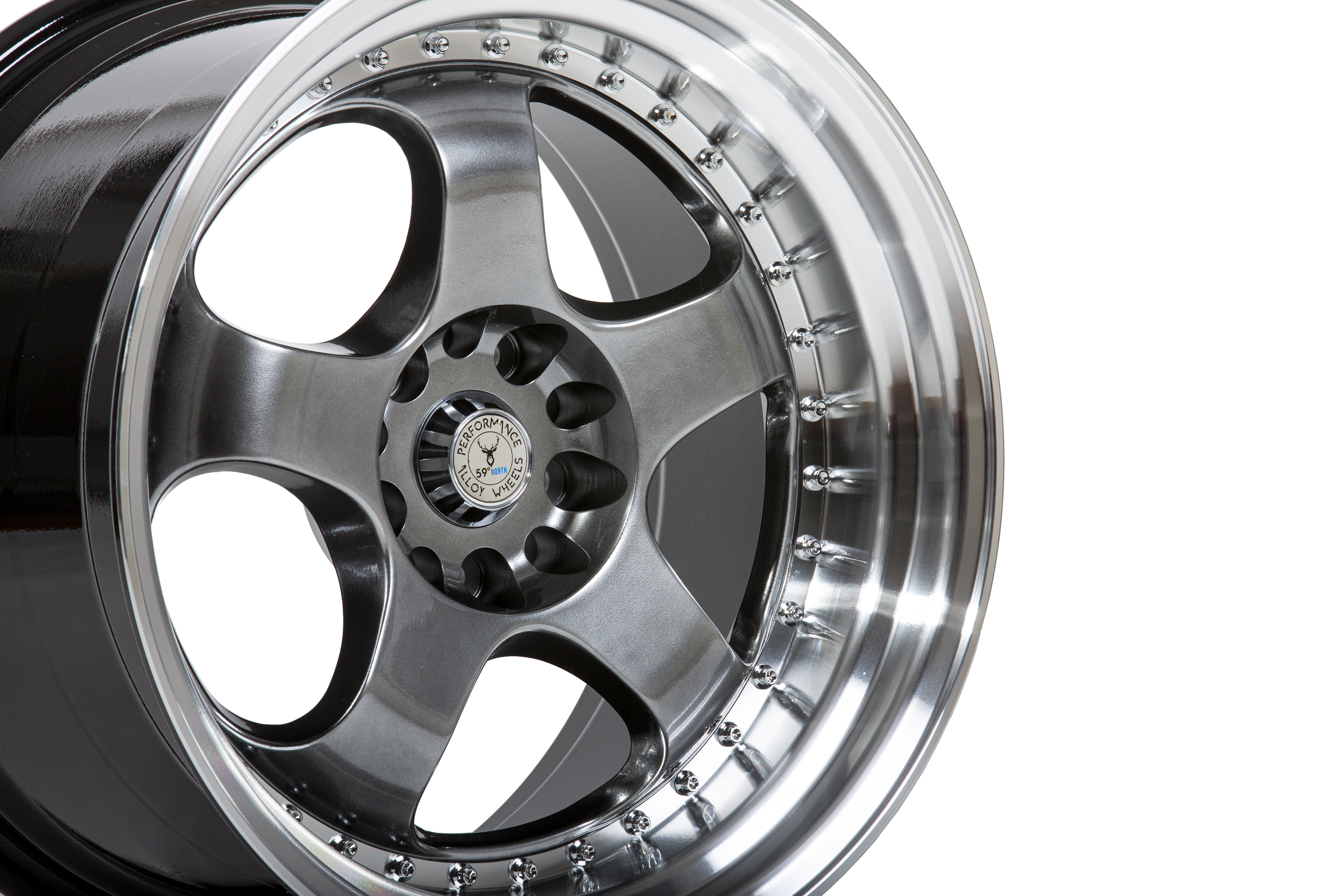 59°North Wheels D-002 10,5x18" ET15 5x114/5x120 Hyperblack/polerad kant - 2