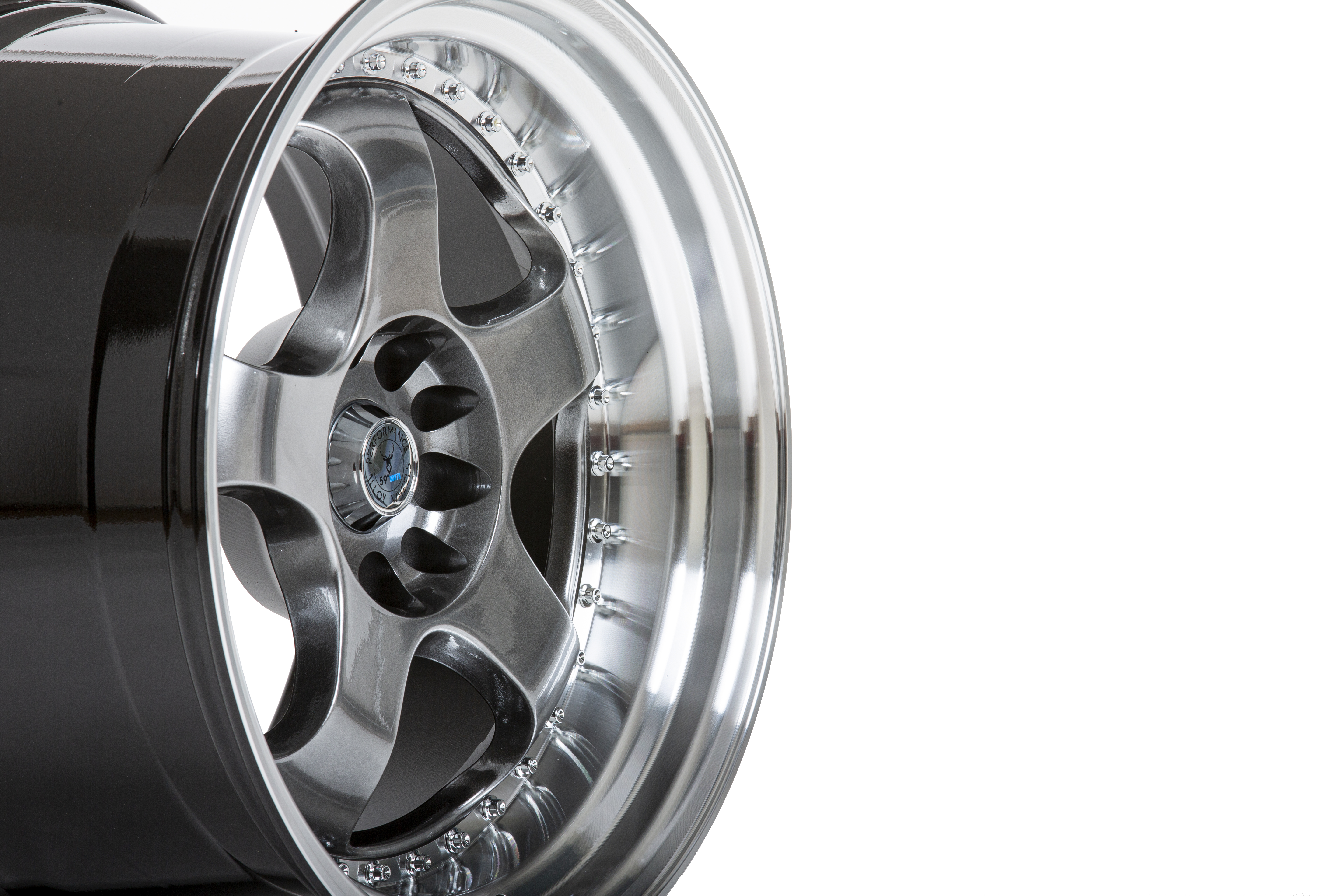59°North Wheels D-002 10,5x18" ET15 5x100/5x108 Hyperblack/polerad kant - 4
